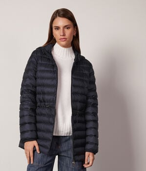 Down Jacket with Hood and Drawstring