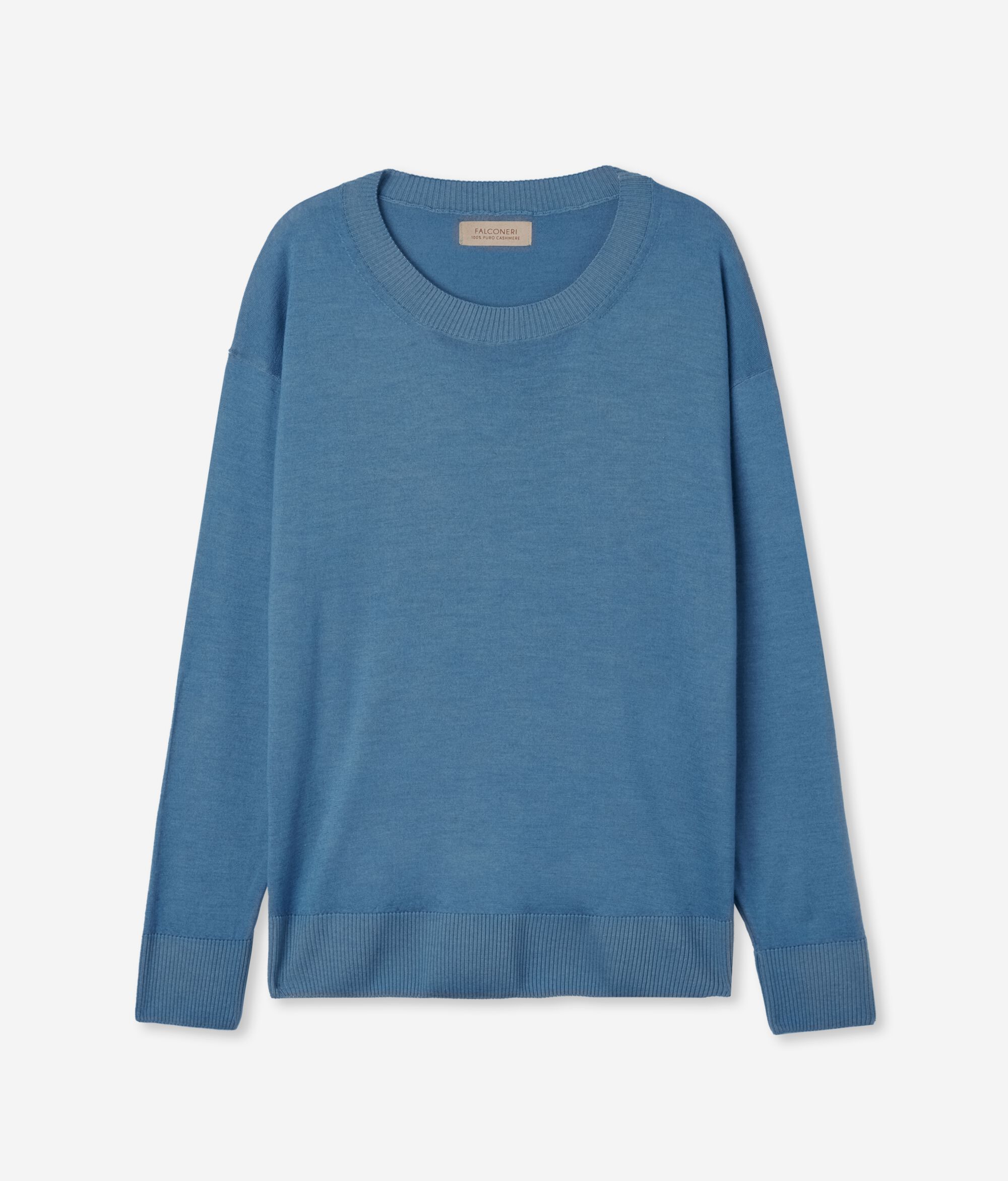 Cashmere Crew Neck Sweater with Slits
