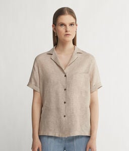 Camisa con manga corta de lino