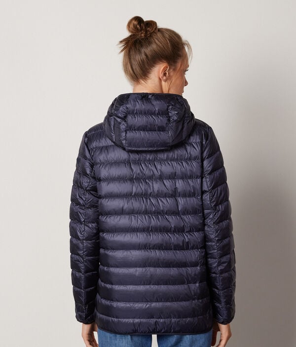 Short Quilted Jacket with Removable Hood