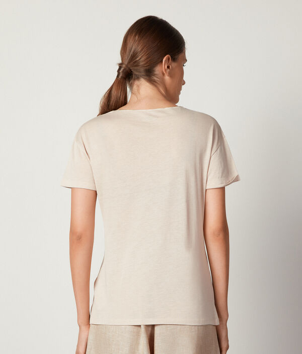 Cotton and Silk Crewneck T-shirt