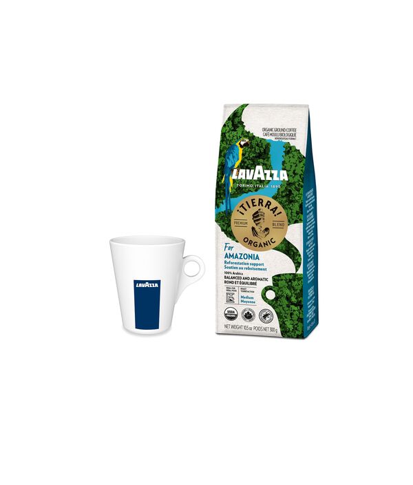 Lavazza mug & ground coffee bag
