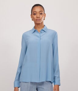 Silk Blouse with Small Collar