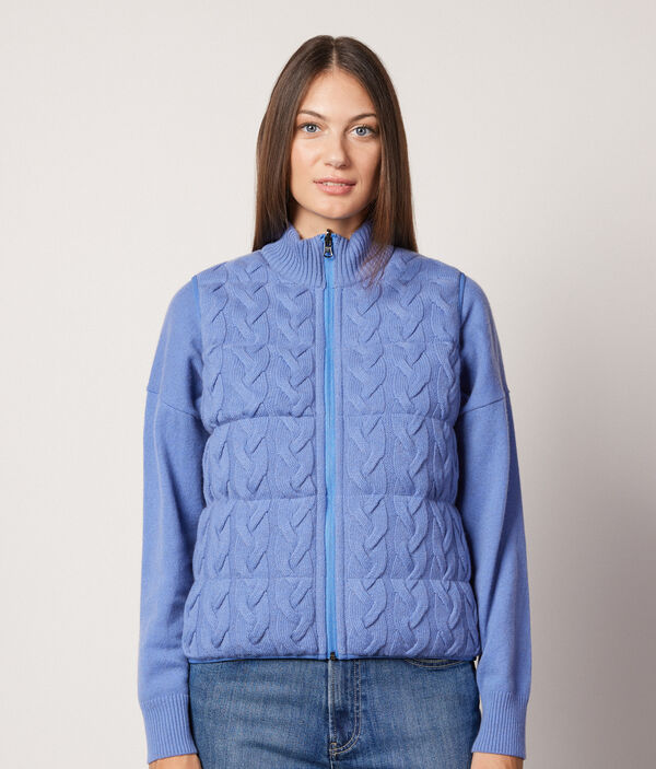 Reversible Cable-Knit Quilted Vest