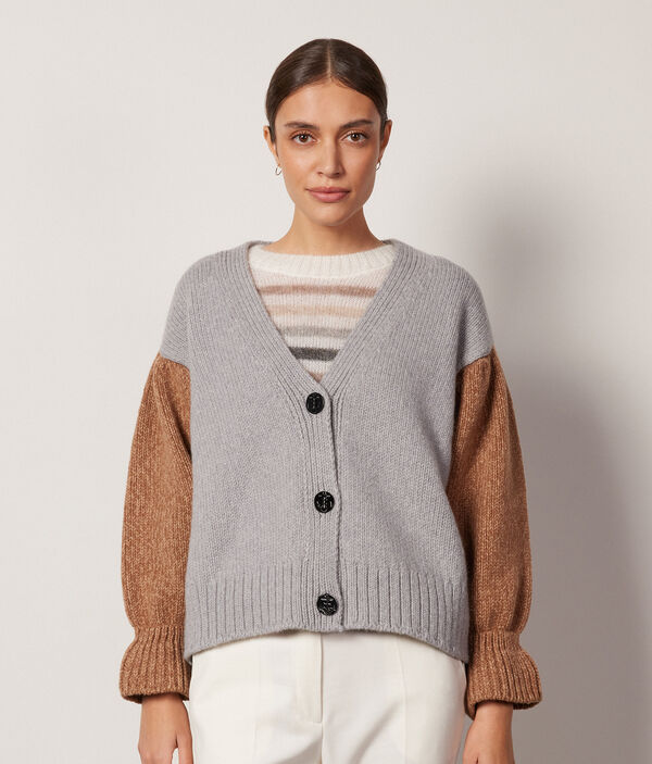 Two-Toned Wool Cape Sweater