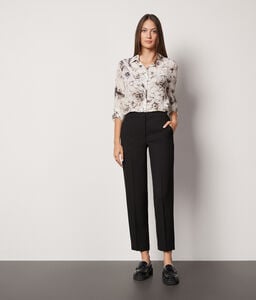 Wool and Viscose Cigarette Trousers