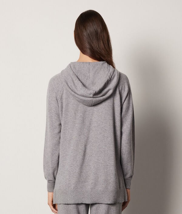 Long Crewneck Hoodie in Ultrasoft Cashmere