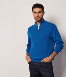 Ultrasoft Cashmere High Collar, Half Zipper Sweater