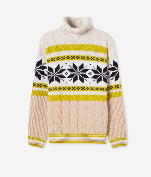 Norwegian Jacquard Turtleneck Sweater in Ultrasoft Cashmere