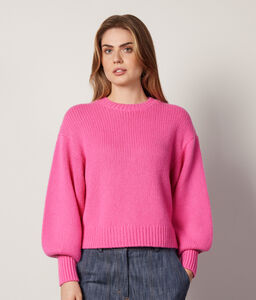 Cropped Crewneck Sweater in Ultrasoft Cashmere Knit
