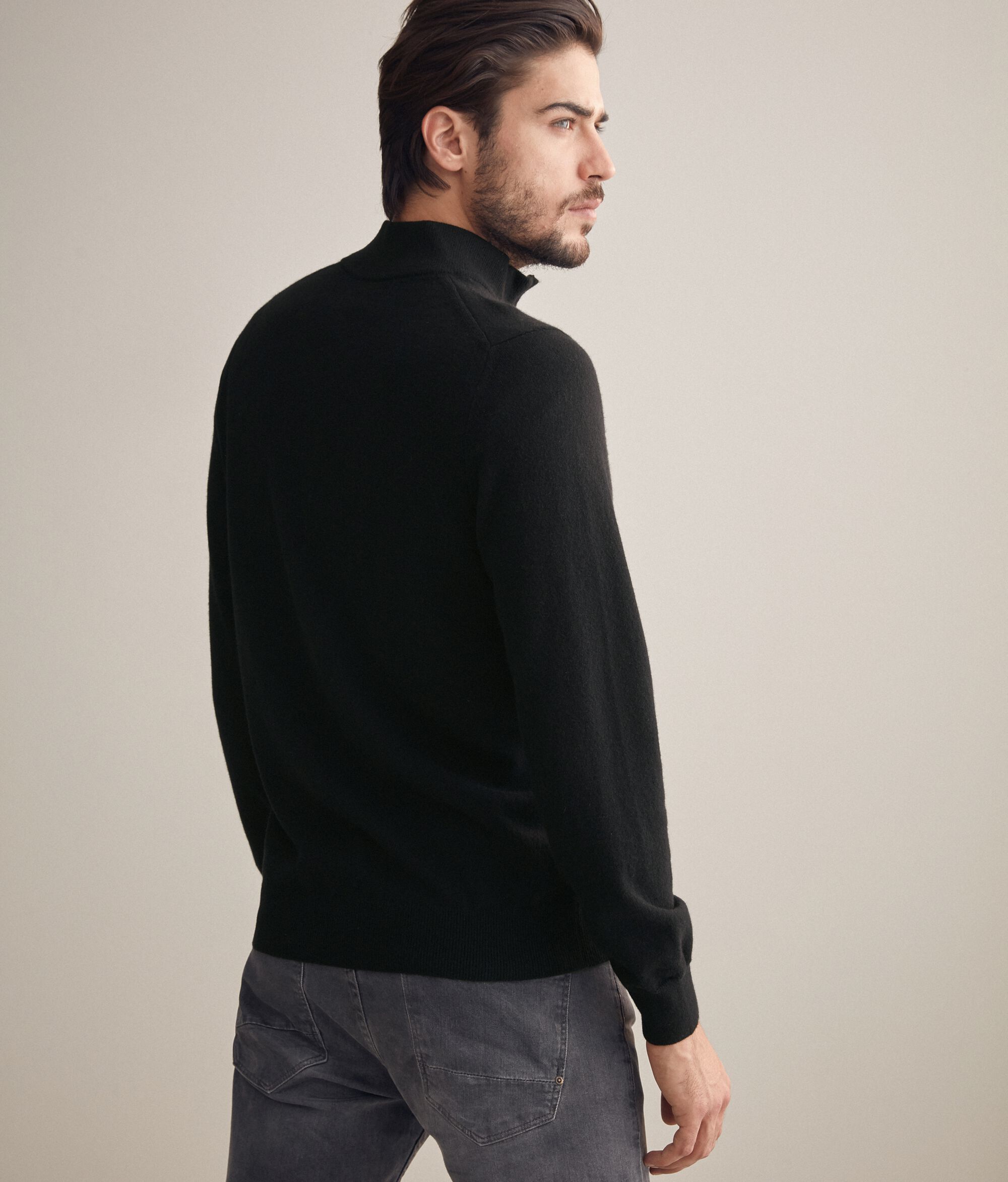 Ultrasoft Cashmere High Collar, Half Zipper Sweater - Turtleneck ...