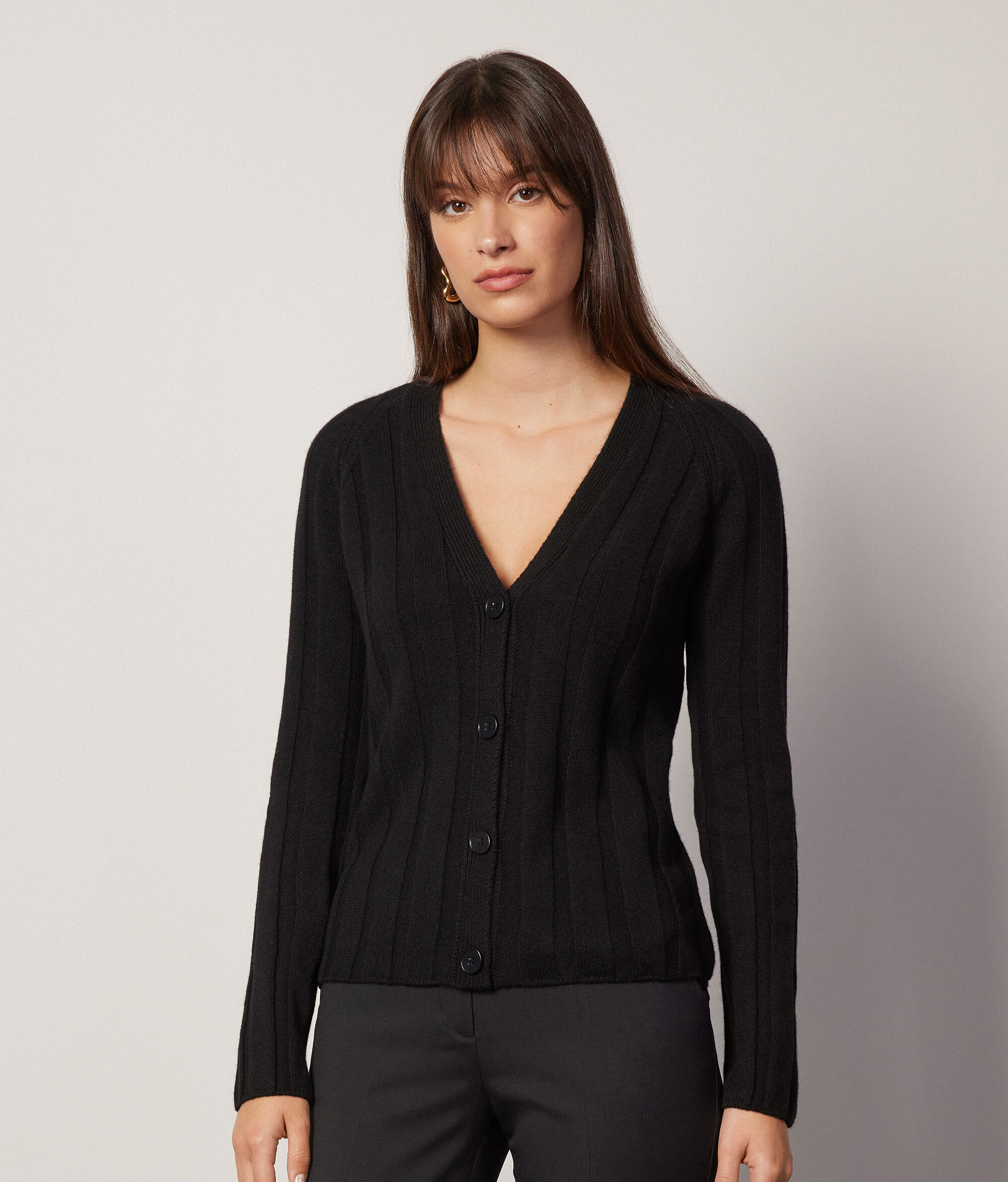 Ribbed Cardigan in Ultrasoft Cashmere