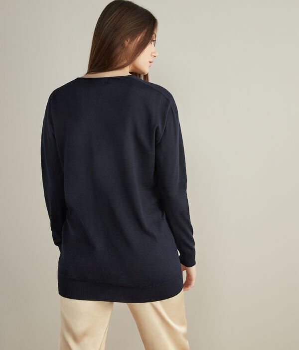 V-neck Maxi Sweater in Cashmere Ultrafine