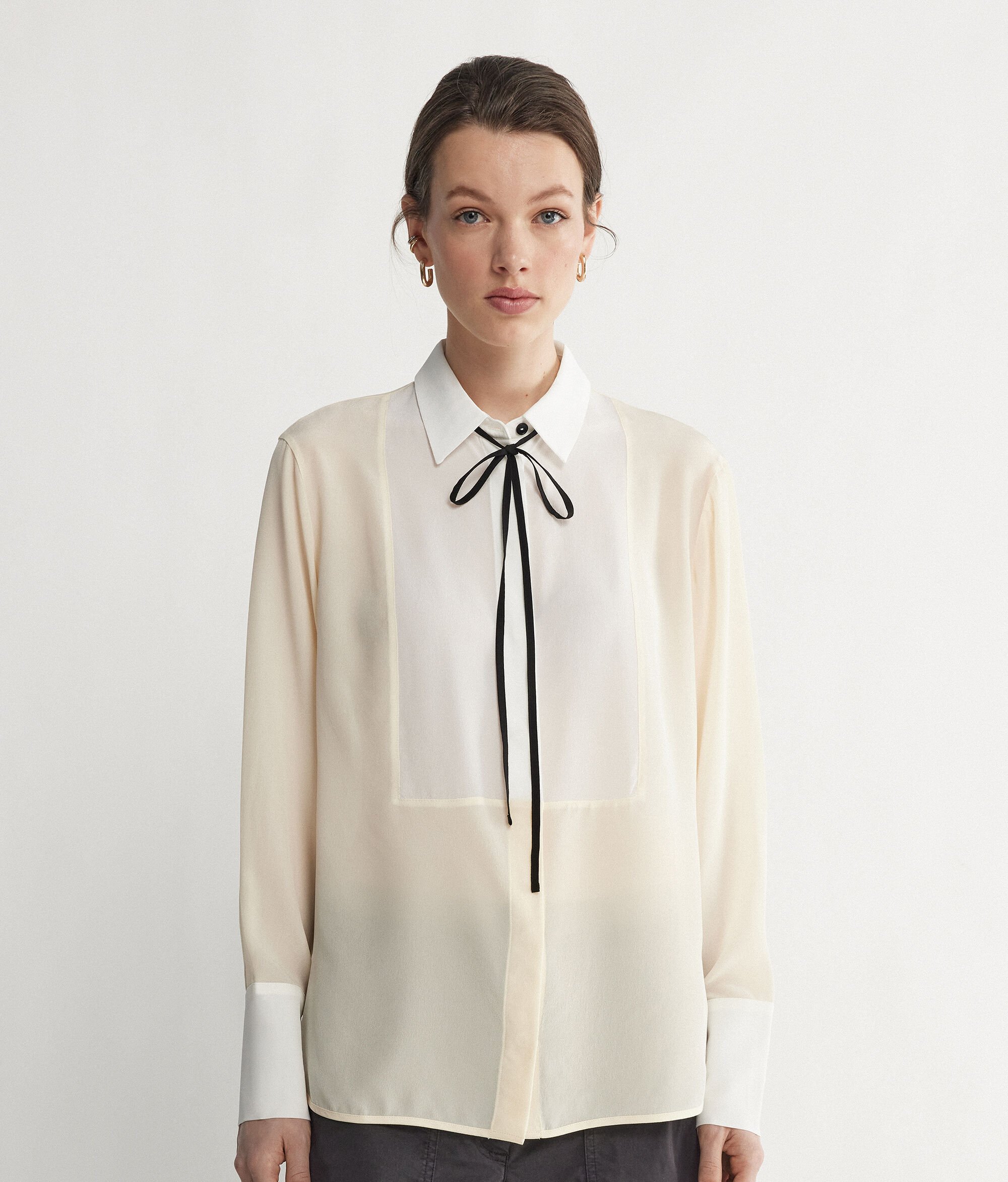 Two-Toned Silk Shirt