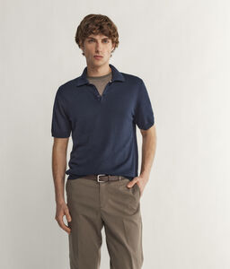 Cotton Linen Short-Sleeved Polo Shirt