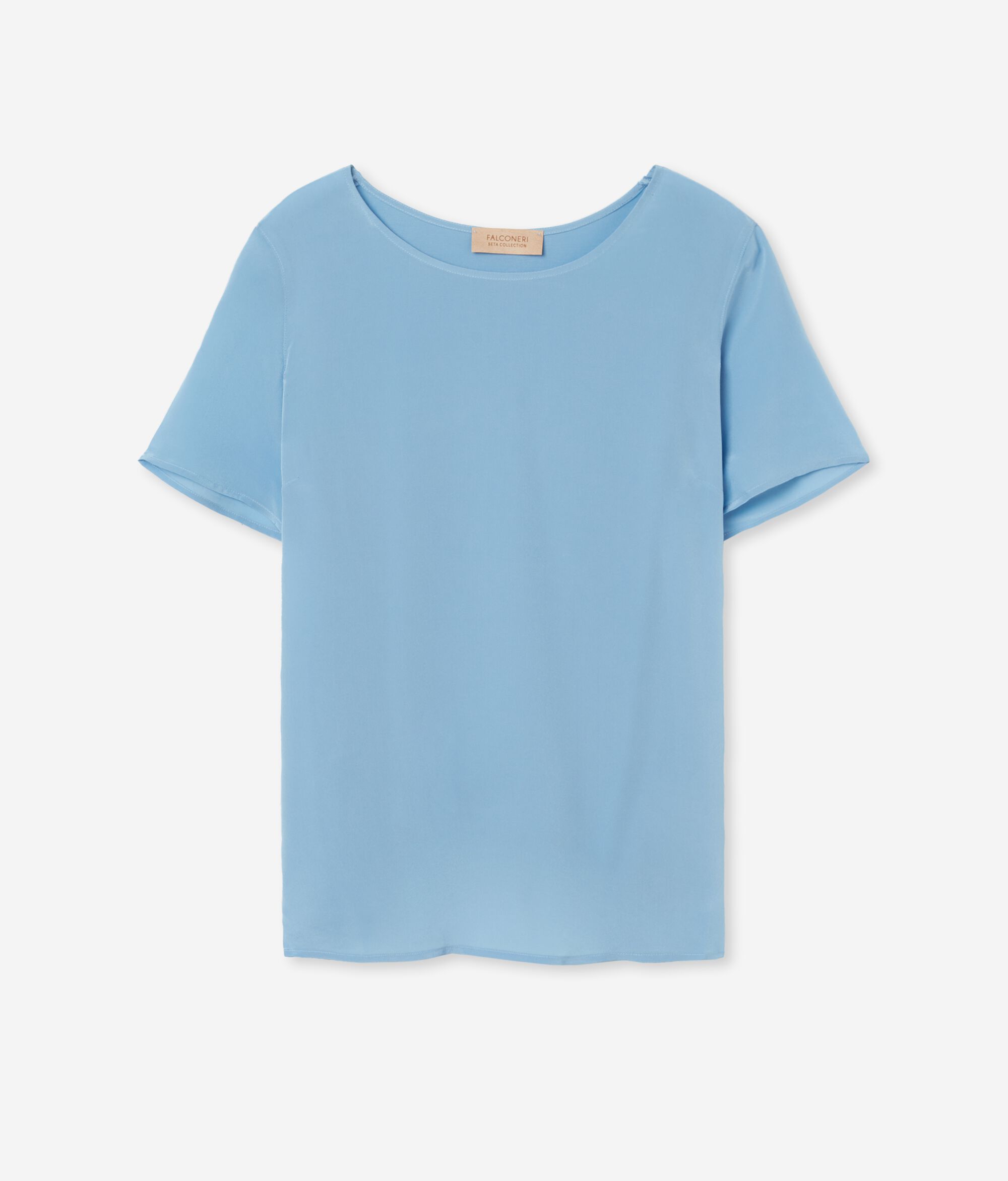 Round-Neck Silk T-Shirt