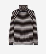 Striped Turtleneck Sweater in Ultrafine Cashmere