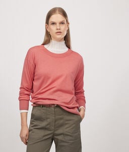 Cashmere Crew Neck Sweater with Slits