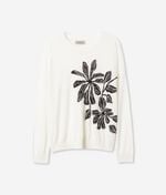 Ultrafine Cashmere Jumper with Floral Inlay