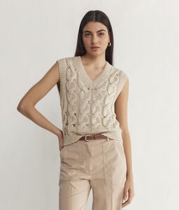 Cropped Cable Vest
