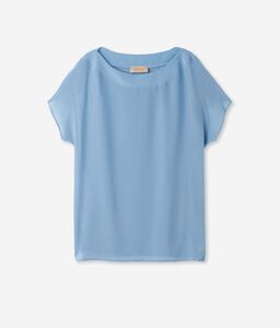 Silk and Modal Boatneck T-shirt