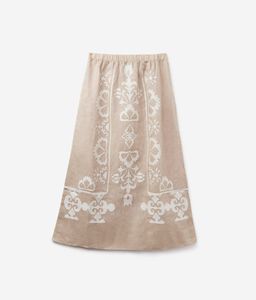 Falda de lino con bordado