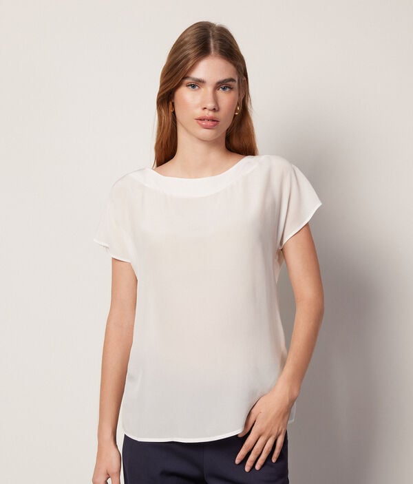 Silk and Modal Boat-Neck T-Shirt