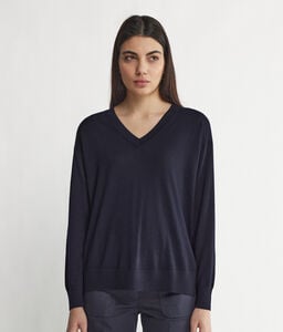 Cashmere V-Neck Sweater with Slits