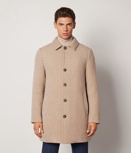 Manteau à boutonnage simple en cachemire ultra-doux