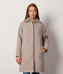 Cashmere Coat with Ribbed Collar