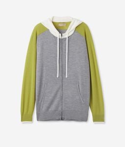 Colour Block Cashmere Zip-Up Sweatshirt