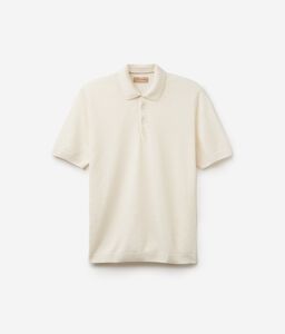 Poloshirt aus Leinen-Baumwollmischung mit kurzen Ärmeln