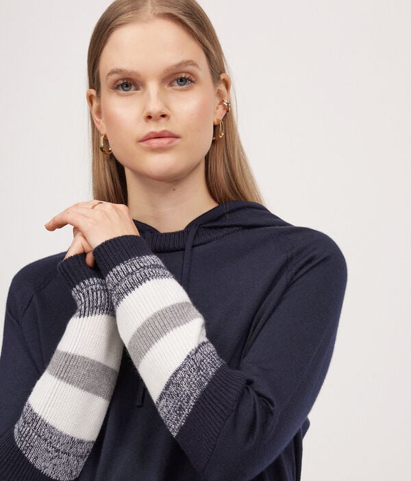 Cashmere Sweatshirt with Banded Sleeves