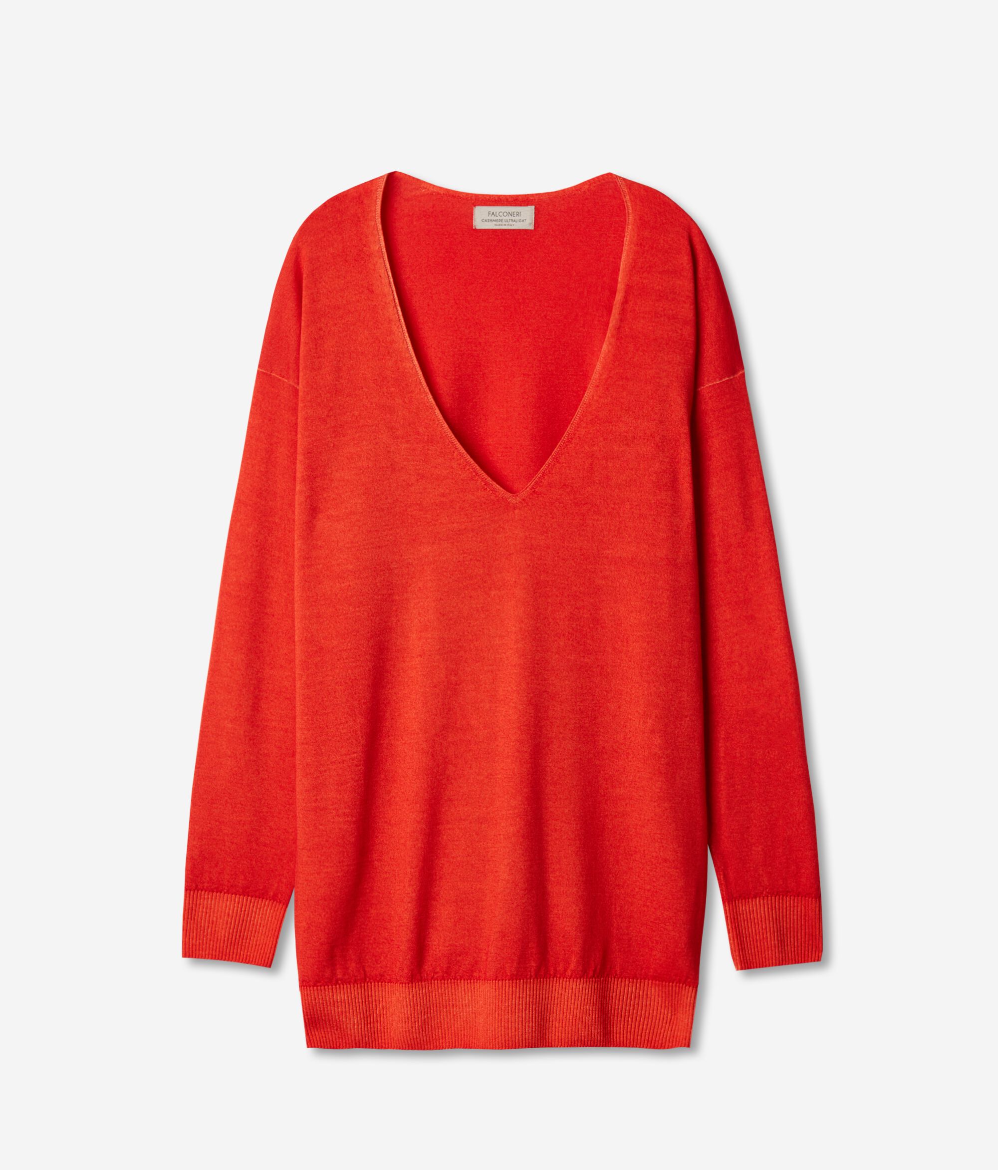Predimenzionirani pulover od ultrafinog kašmira s V-izrezom