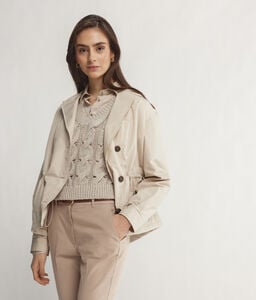 Short Trench Coat with Cashmere Lining