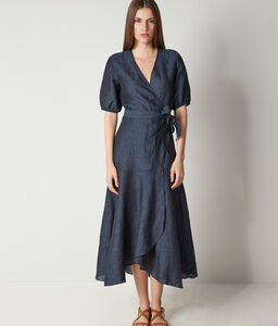Linen Dress with Side Closure