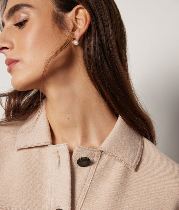 Cashmere Coat with Stitching