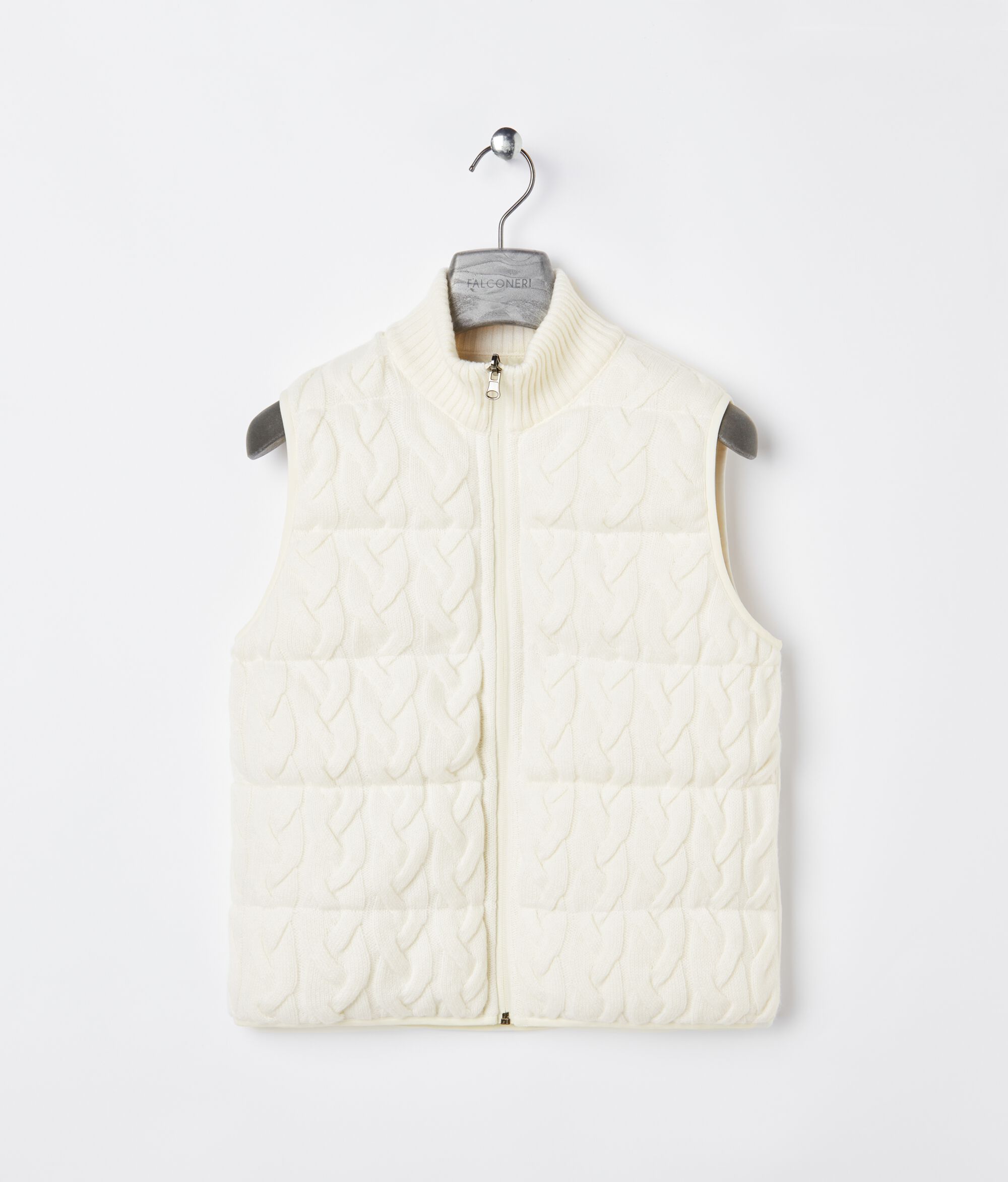 Reversible Cable-Knit Quilted Vest