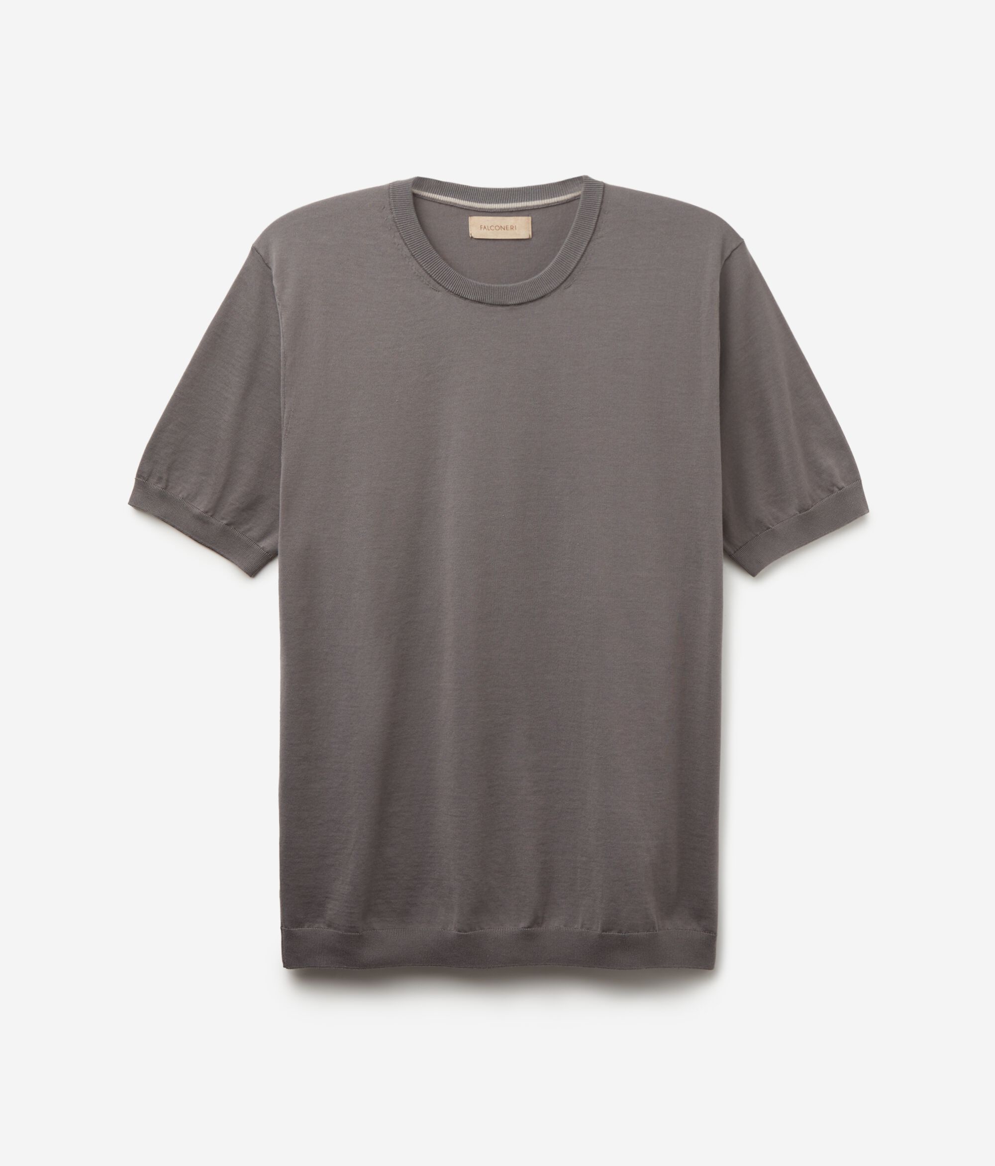 Rundhals-T-Shirt mit kurzen Ärmeln aus frischer Baumwolle