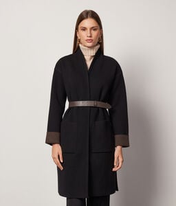 Louis Vuitton Manteau Femme Laine Cachemire (XS) Noir ref.805987