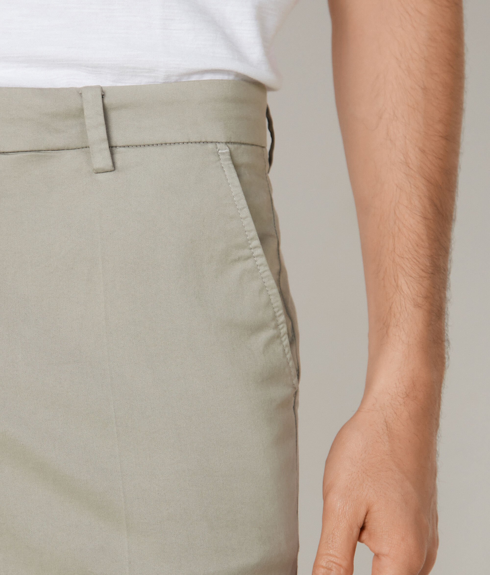Cropped Cotton Chino Pants